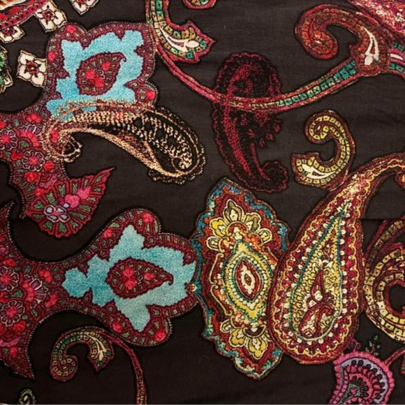 Amazing Moroccan Chocolate Paisley Print Tunic Dress W/ Hand Embroidery, s/m - Picture 4 of 6